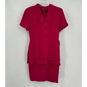 Shomi Womens‎ Silk Dress Size 8 Magenta Quiet Luxury Business Office Timeless